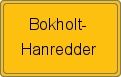 Ortsschild von Bokholt-Hanredder