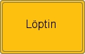 Ortsschild von Löptin