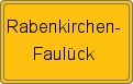 Ortsschild von Rabenkirchen-Faulück