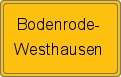 Ortsschild von Bodenrode-Westhausen