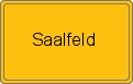 Ortsschild von Saalfeld