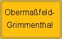Ortsschild von Obermaßfeld-Grimmenthal