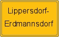 Ortsschild von Lippersdorf-Erdmannsdorf