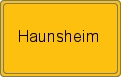 Ortsschild von Haunsheim