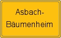 Ortsschild von Asbach-Bäumenheim
