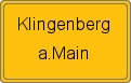 Ortsschild Klingenberg a.Main