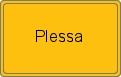 Ortsschild von Plessa