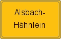 Ortsschild Alsbach-Hähnlein