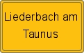 Ortsschild von Liederbach am Taunus