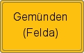 Ortsschild Gemünden (Felda)