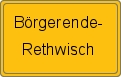 Ortsschild von Börgerende-Rethwisch