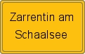 Ortsschild von Zarrentin am Schaalsee