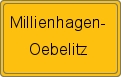 Ortsschild von Millienhagen-Oebelitz