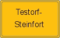 Ortsschild von Testorf-Steinfort