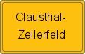 Ortsschild von Clausthal-Zellerfeld