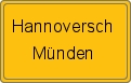 Ortsschild von Hannoversch Münden