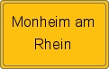 Ortsschild von Monheim am Rhein