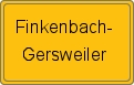 Ortsschild von Finkenbach-Gersweiler
