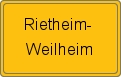 Ortsschild von Rietheim-Weilheim