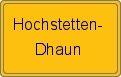 Ortsschild von Hochstetten-Dhaun