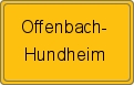 Ortsschild von Offenbach-Hundheim