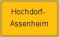 Ortsschild von Hochdorf-Assenheim