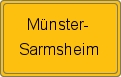 Ortsschild Münster-Sarmsheim