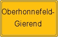 Ortsschild von Oberhonnefeld-Gierend