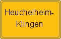 Ortsschild von Heuchelheim-Klingen