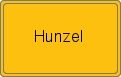 Ortsschild von Hunzel