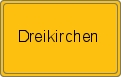 Ortsschild von Dreikirchen