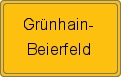 Ortsschild von Grünhain-Beierfeld