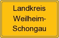 Ortsschild von Landkreis Weilheim-Schongau