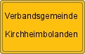 Ortsschild von Verbandsgemeinde Kirchheimbolanden
