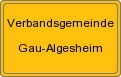 Ortsschild von Verbandsgemeinde Gau-Algesheim